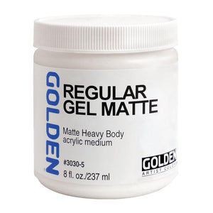 GOLDEN Gel Medio Mate Regular, bote visible, ayuda a extender pintura sin perder control.