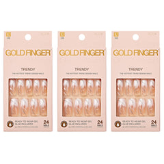 Goldfinger Gel Glam uñas diseño largo para estilo diario sin esmalte