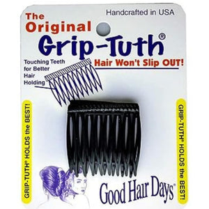 Good Hair Days Grip-Tuth: peine tuck antideslizante negro de 1,5 pulgadas para uso diario.