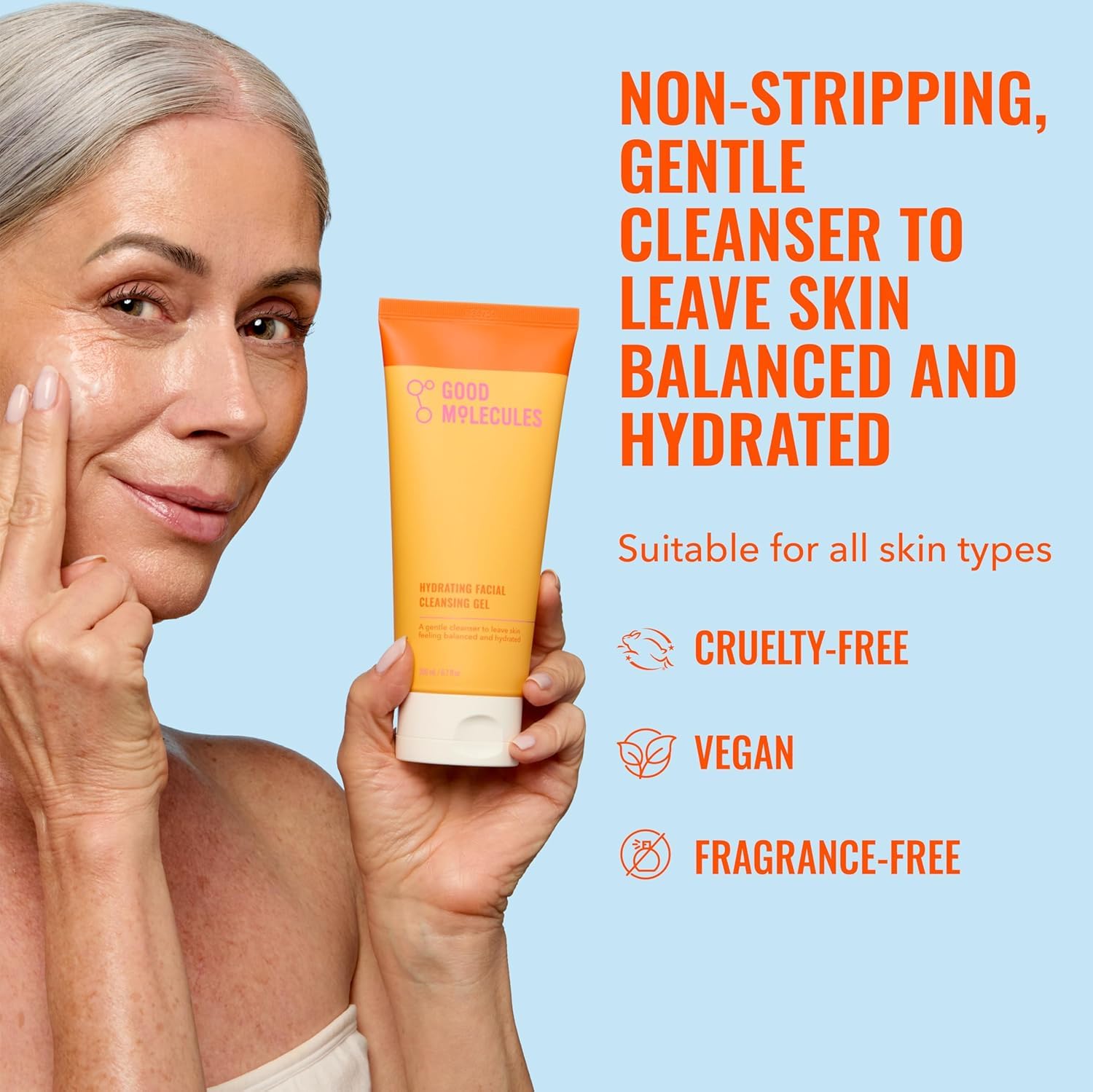 Good Molecules Gel Limpiador con extracto de piña para purificar suavemente.