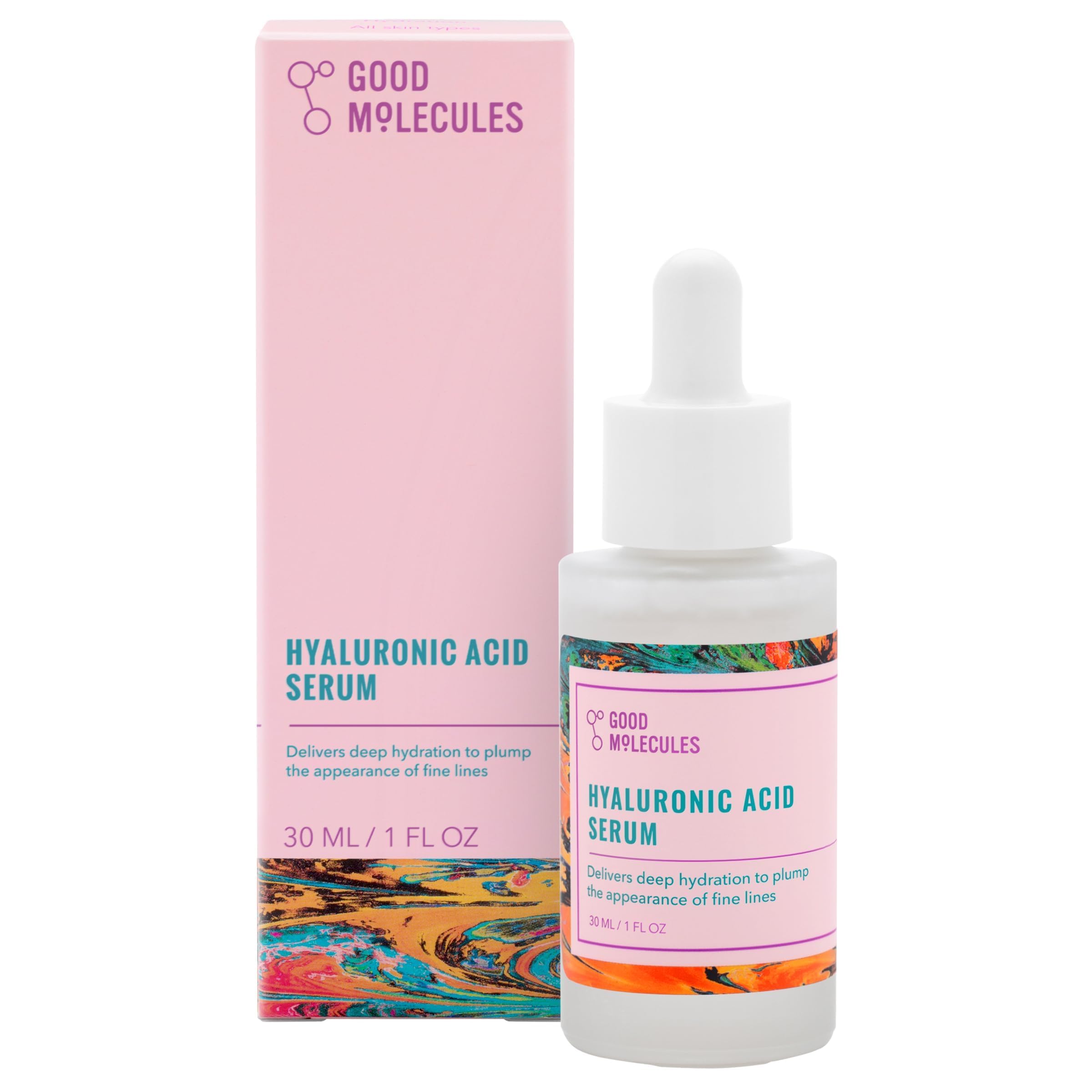 Good Molecules serum ácido hialurónico uno por ciento, botella de 30 ml para hidratación intensa