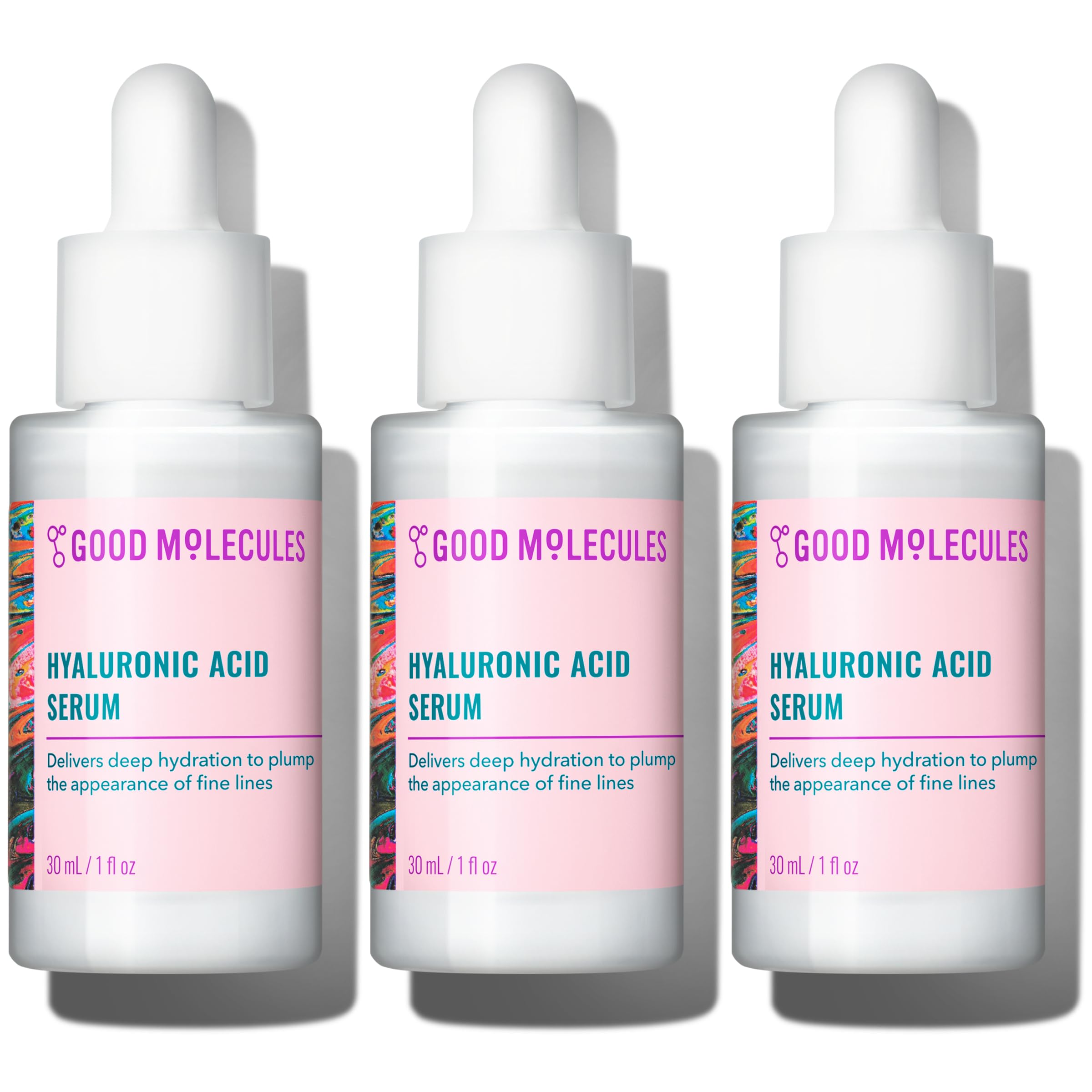 Good Molecules serum hialurónico: pack 3 botellas 30 ml para hidratación duradera