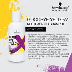 GOODBYE YELLOW shampoo aplicacion-manos para distribución uniforme.