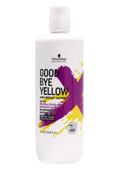 GOODBYE YELLOW shampoo botella-vertido para iniciar el lavado neutralizante.