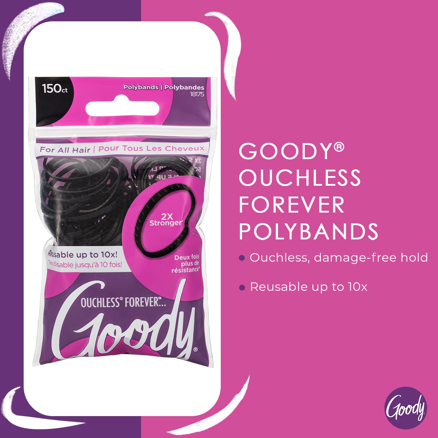 Goody banda elástica con diseño cresta para agarre seguro