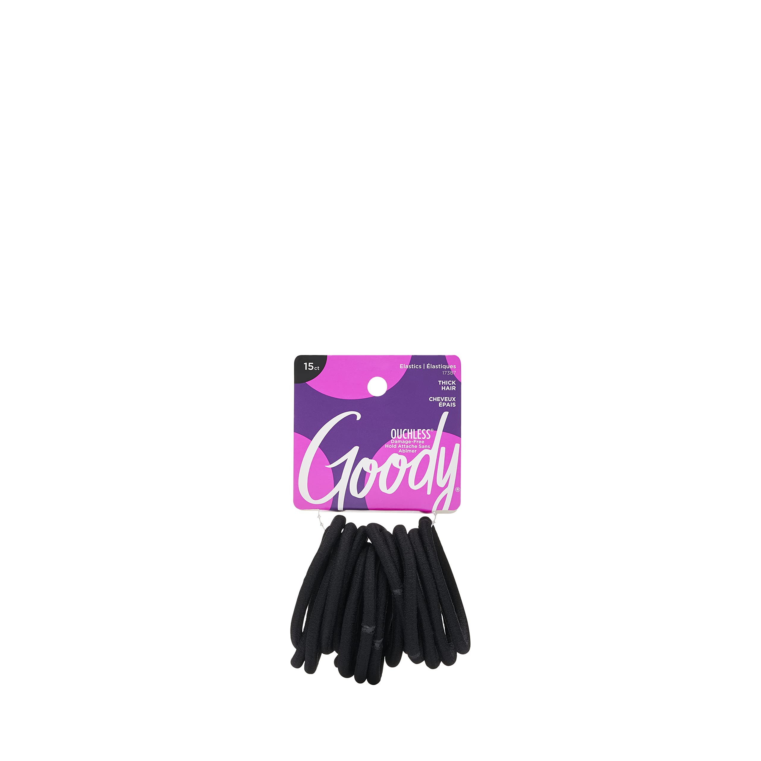 Goody elásticos para cabello grueso en negro con agarre firme para peinados diarios
