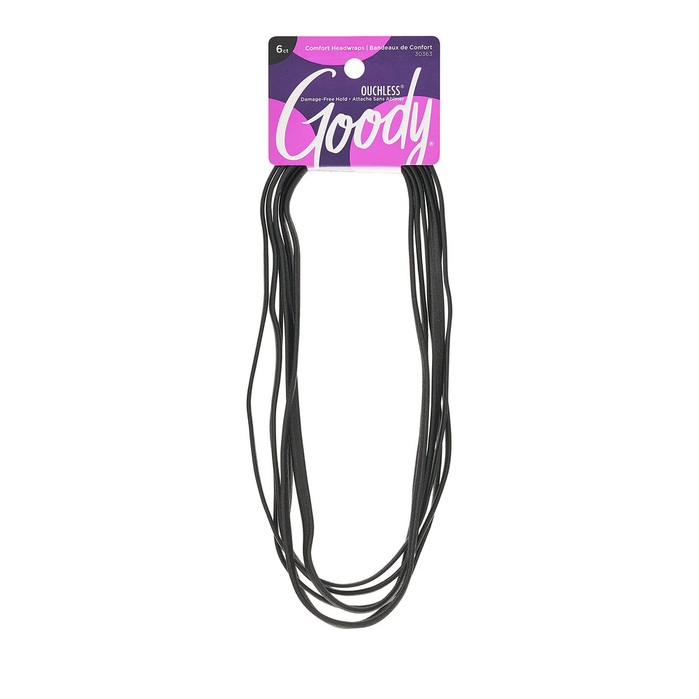 GOODY Ouchless banda para cabello negro, suave y sin enganche para uso diario.