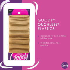 Goody Ouchless elásticos de 4 mm para cabello medio, comodidad duradera
