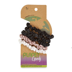 GOODY Planeta Scrunchies negro: sujeción suave para el cabello.