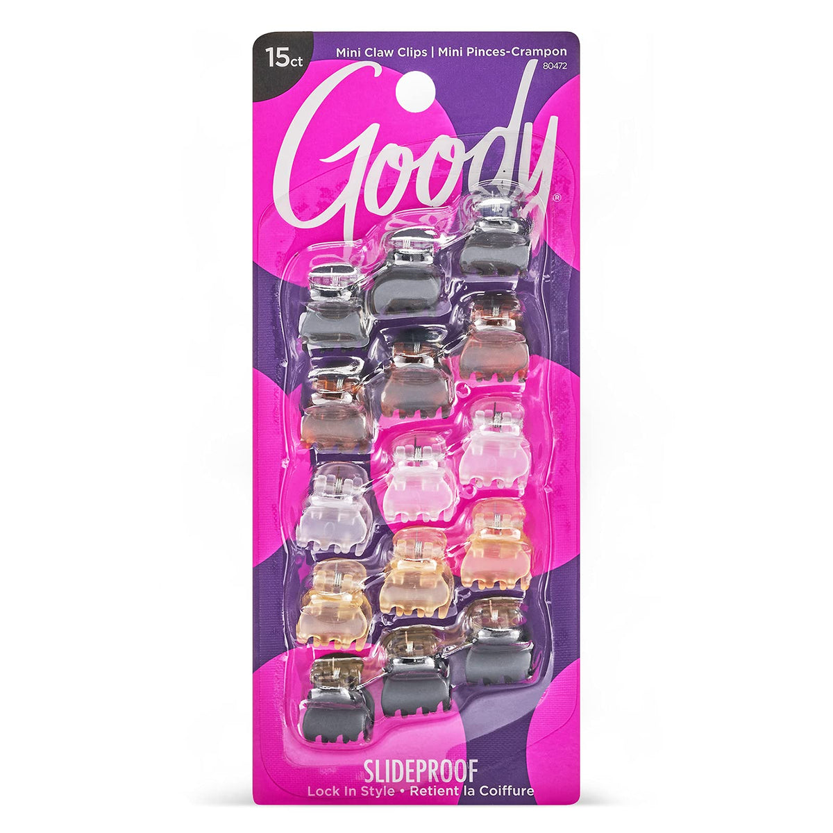 Goody SlideProof Clásicas Mini Pinzas Garra Neutras para sujeción diaria