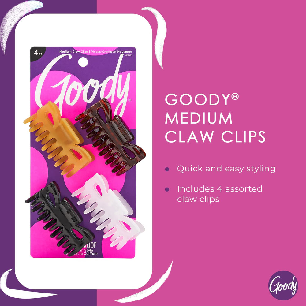 Goody SlideProof Classics Medianos Claw Clip detalle-mecanismo, agarre seguro y cómodo.