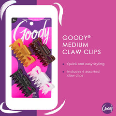 Goody SlideProof Classics Medianos Claw Clip detalle-mecanismo, agarre seguro y cómodo.