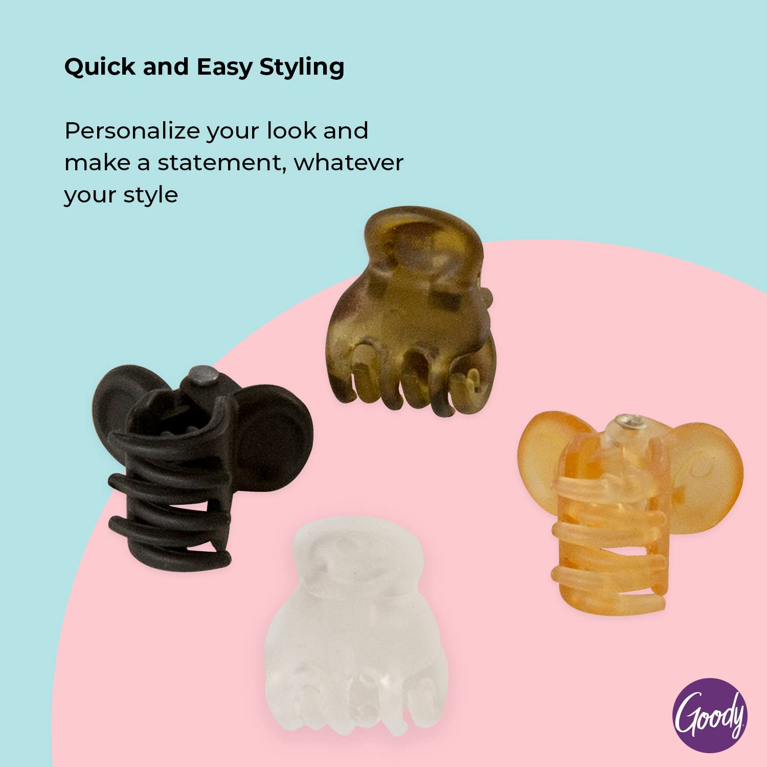 Pinzas mini Goody para cabello de cualquier tipo con estilo rápido