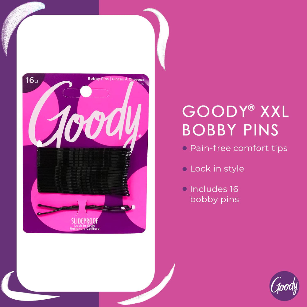GOODY SlideProof XXL pasadores negros para cabello, uso diario cómodo y seguro.