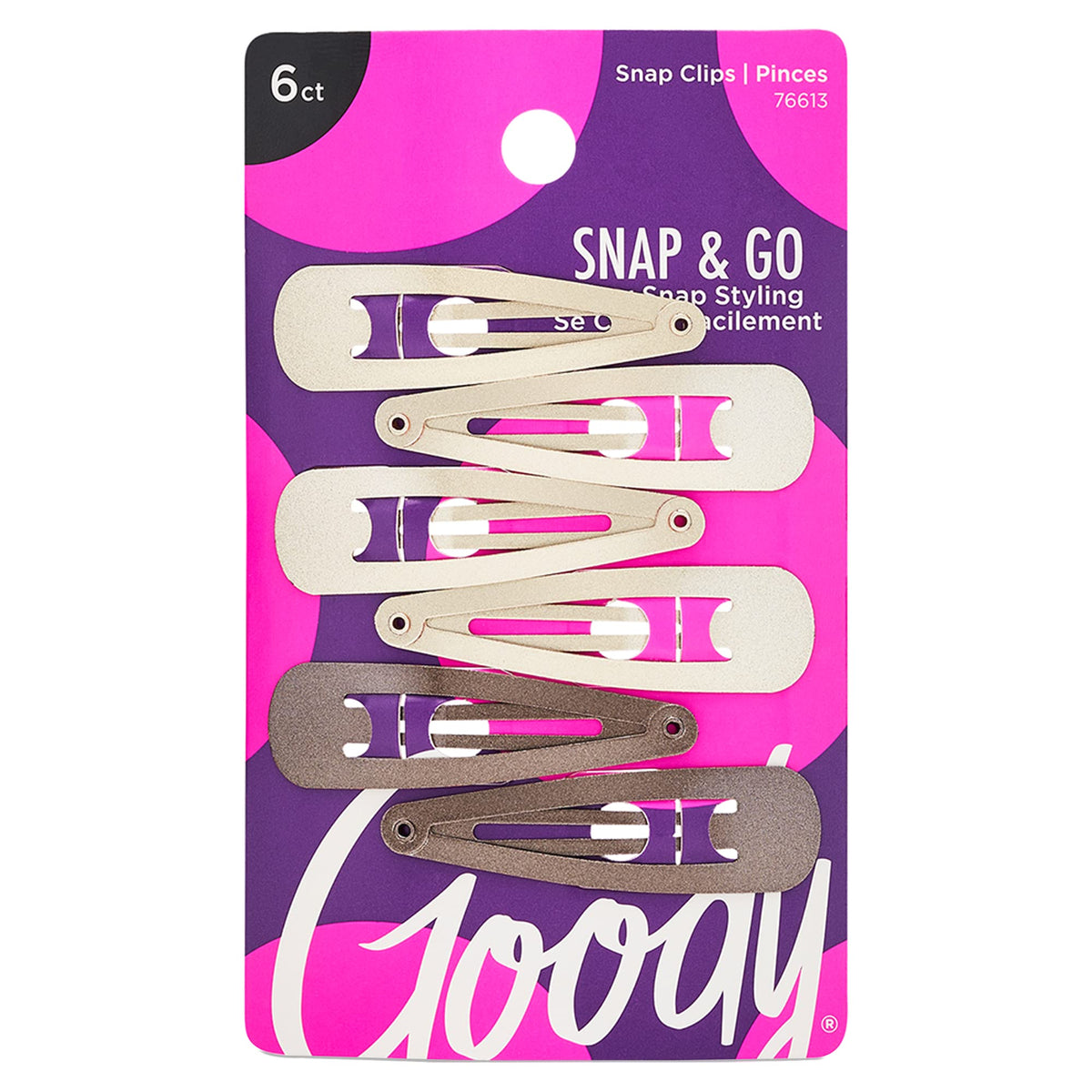 Goody Snap & Go contorno metálico en rubio ofrece agarre cómodo durante todo el día.