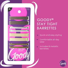 Clips metálicos Goody Stay Tight con agarre seguro para cualquier peinado.