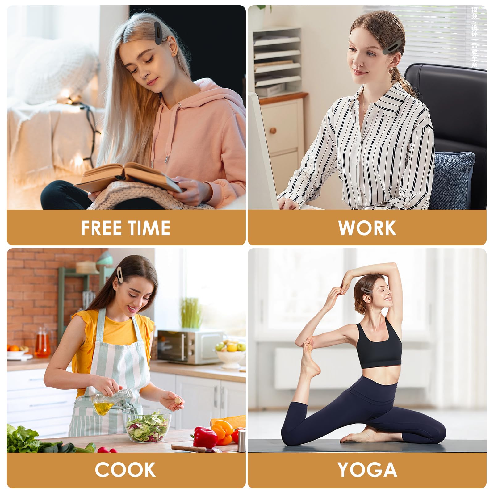 GOOWEAYY clips planos de 3 pulgadas, ideal para maquillaje.