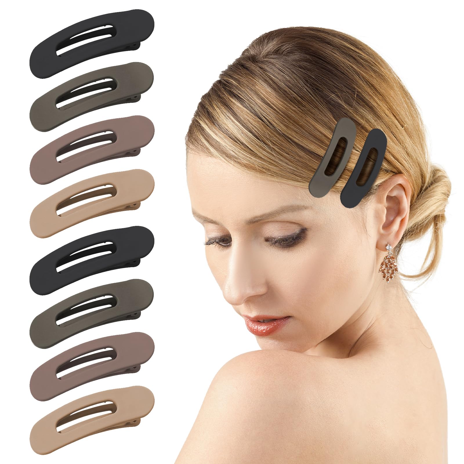 GOOWEAYY clips planos pequeños para cabello, sujeción rápida sin dañar.