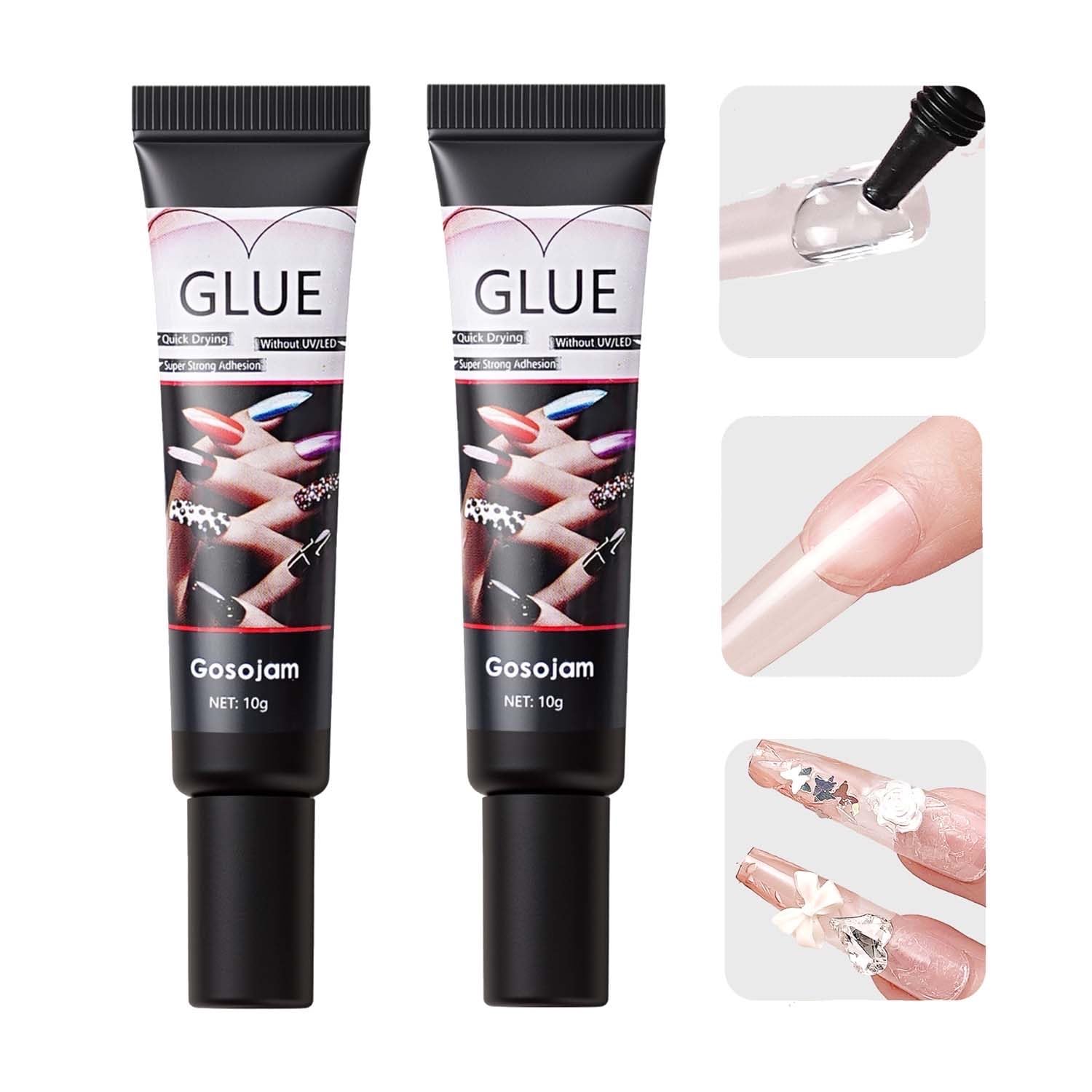 Gosojam Adhesivo para Uñas, secado rápido para manicuras exprés