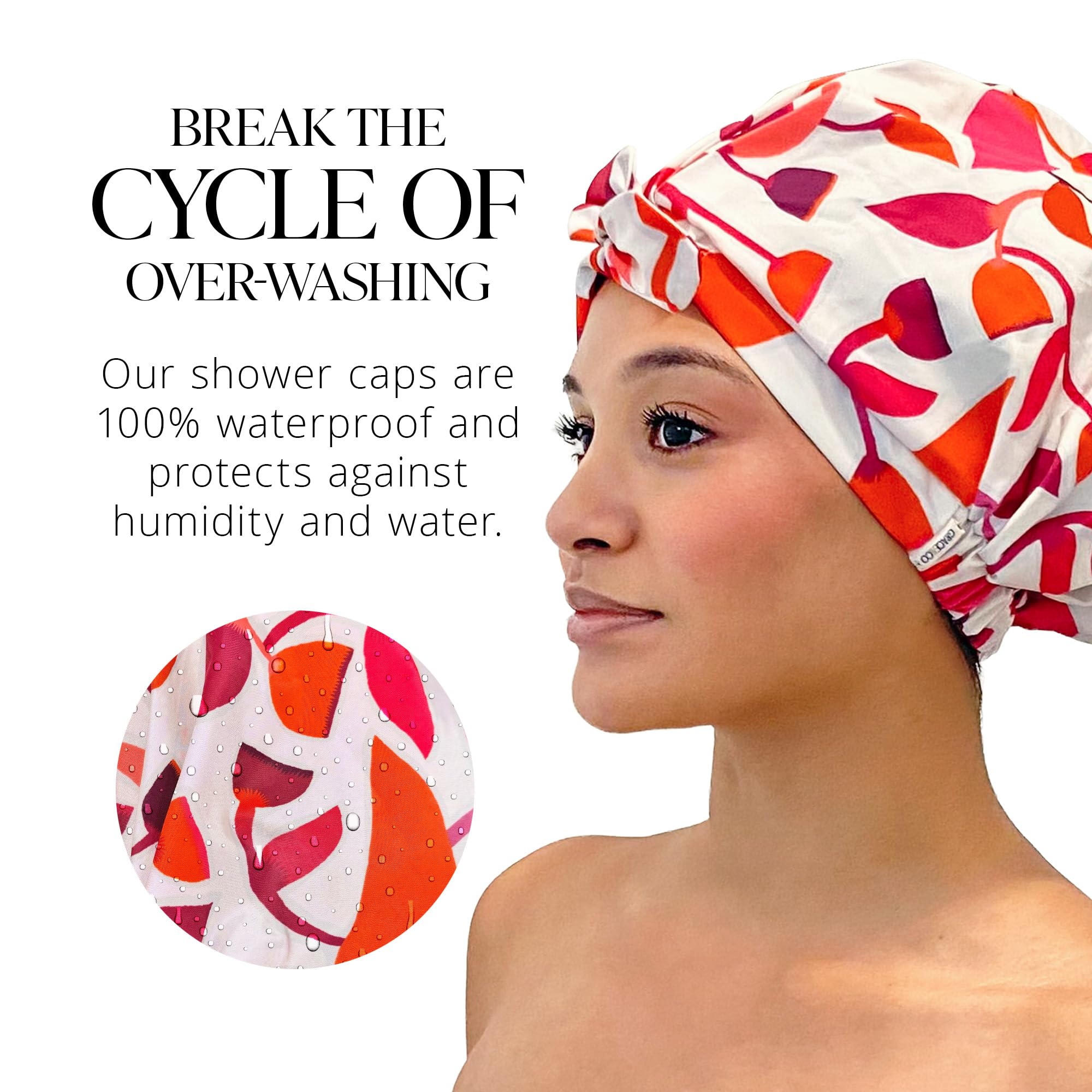 Gorro impermeable GRACE & COMPANY Cara Cara con lazo ajustable para mejor ajuste.