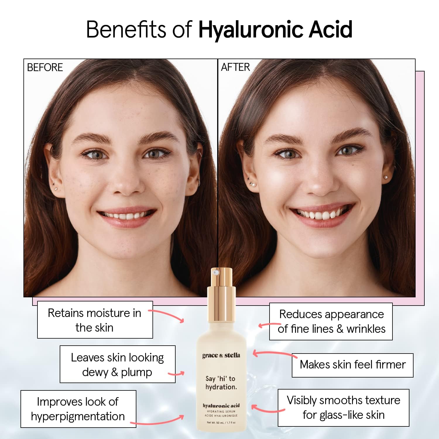 Aplicación en rostro de Grace & Stella, hidratación que se siente fresca
