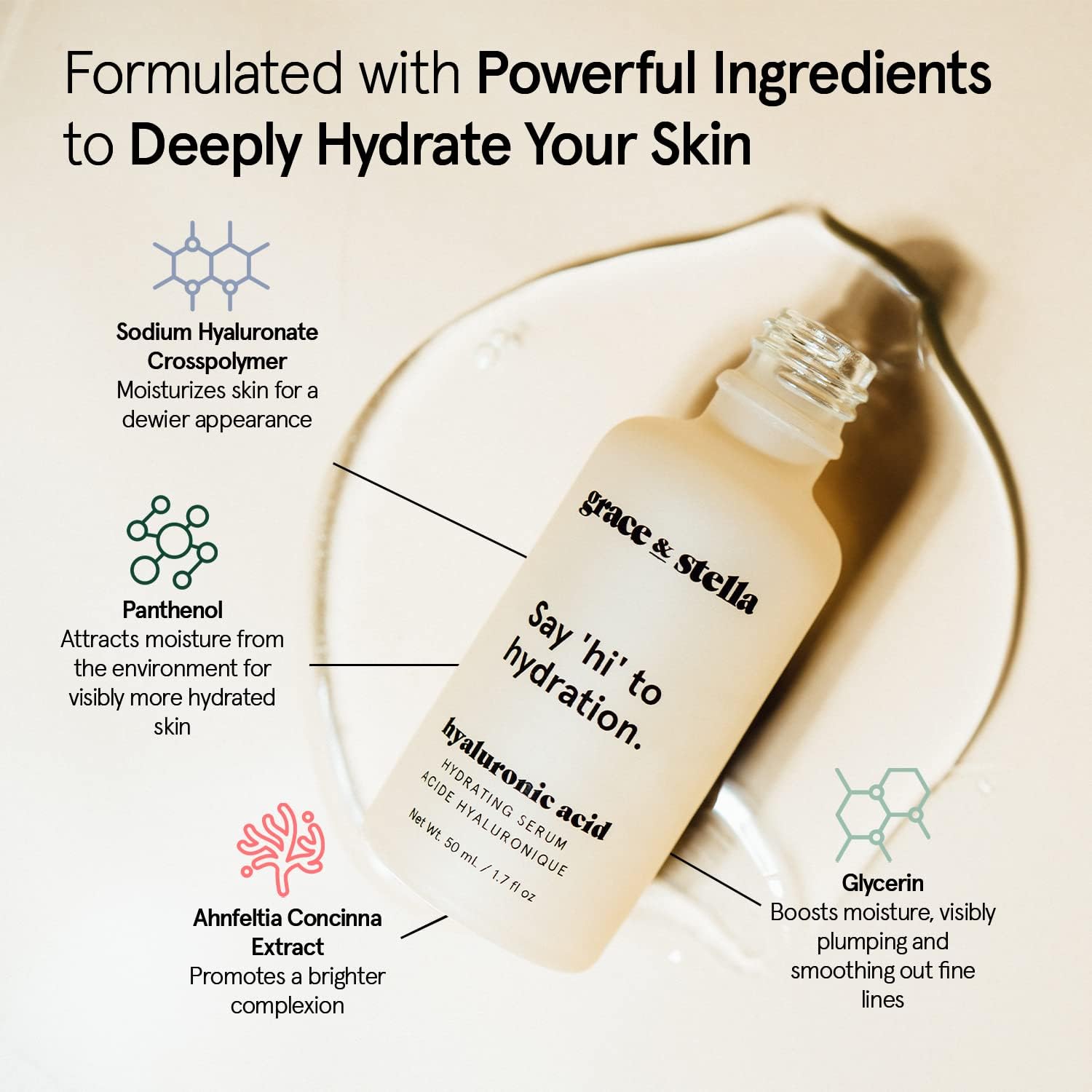 Dispensador práctico Grace & Stella serum hialuronico para uso diario