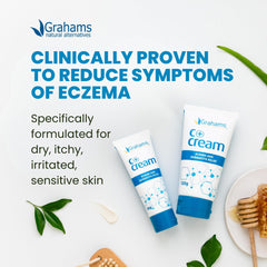 Grahams Natural C+ Crema eczema codos y rodillas: hidratación profunda para zonas secas.