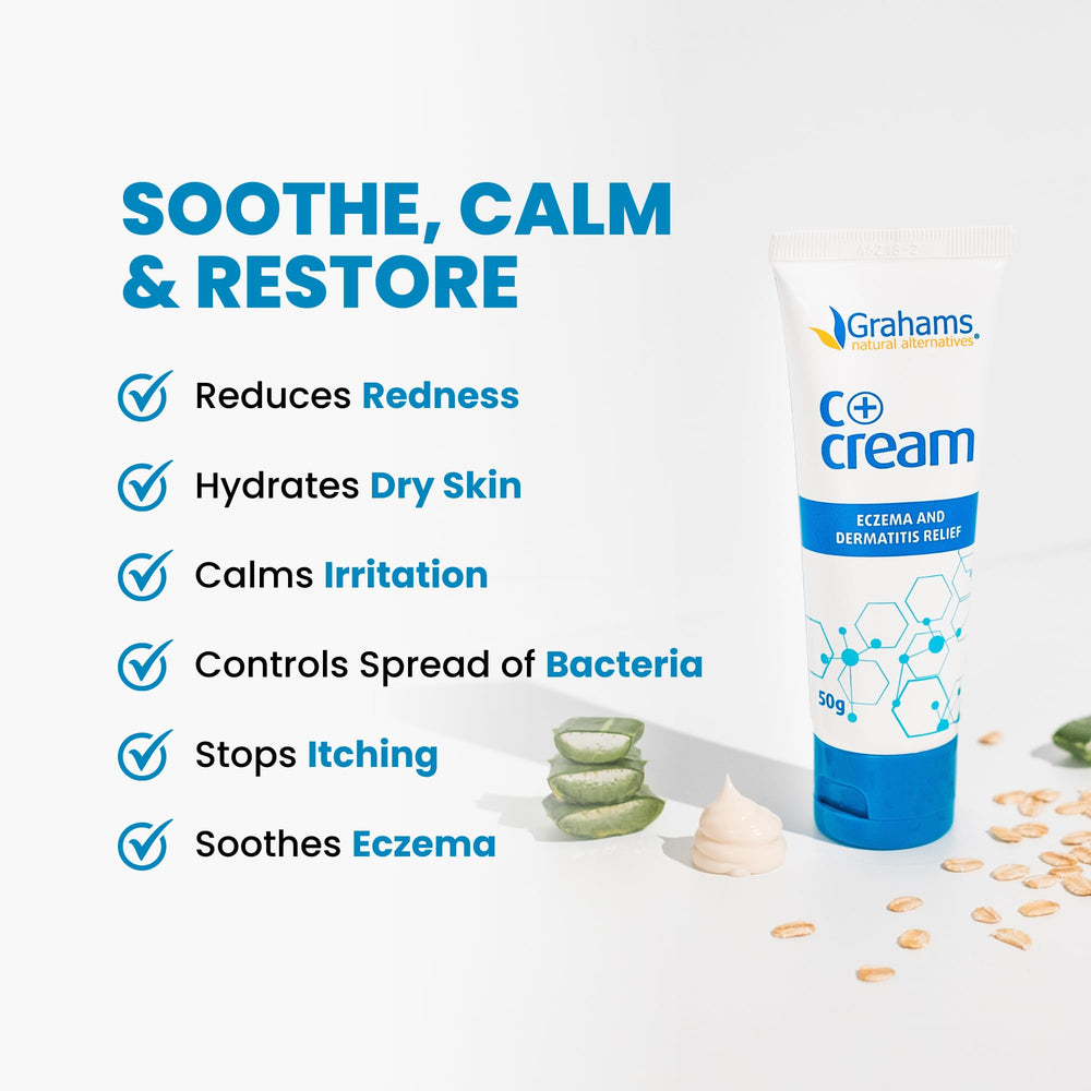 Grahams Natural C+ Crema eczema piel sensible: apta para uso diario sin irritación.