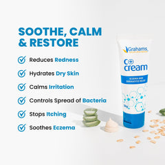 Grahams Natural C+ Crema eczema piel sensible: apta para uso diario sin irritación.