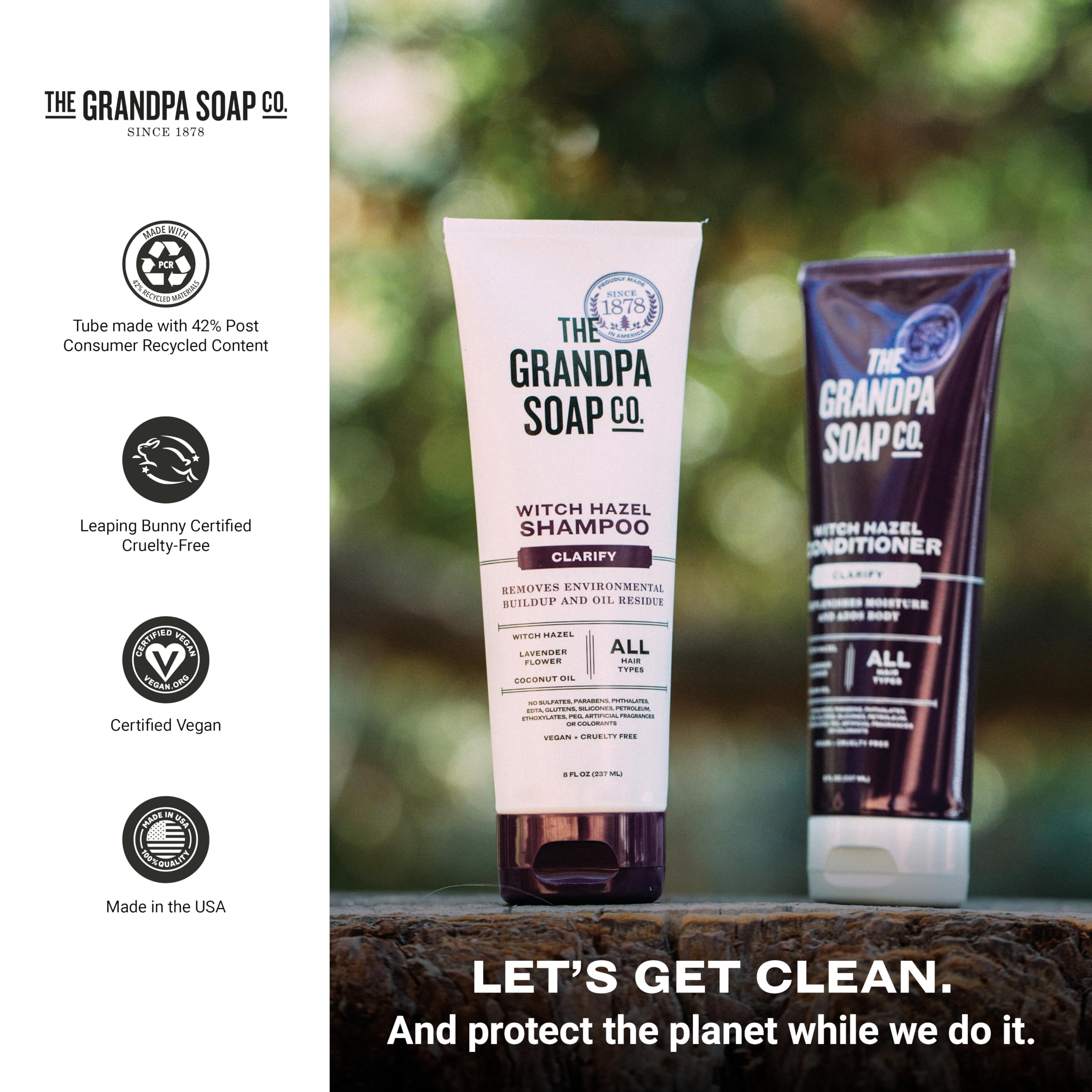 The Grandpa Soap Company Witch Hazel Shampoo cabello teñido y todo tipo de cabellos.
