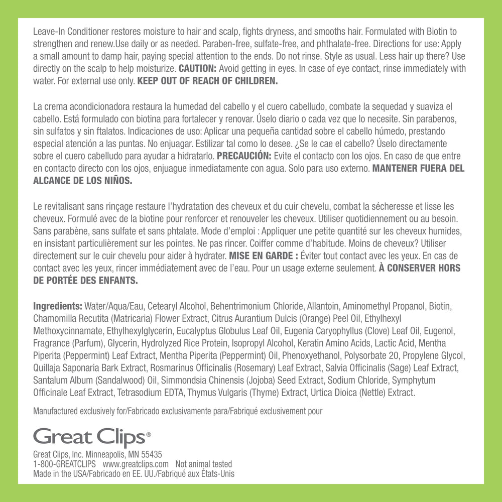 Great Clips Latitude aplicación sin enjuague facilita el peinado diario.