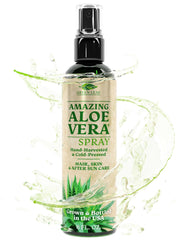 Green Leaf Naturals Aloe Vera Spray en frasco, hidratación suave para la piel.