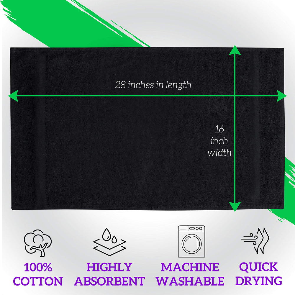 Toallas GREEN LIFESTYLE negras, suaves y absorbentes para gimnasio.