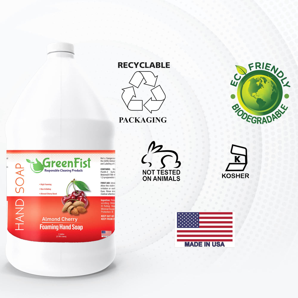 Producto hecho en los Estados Unidos, envase grande de GreenFist.