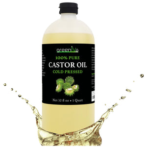 GreenIVe aceite de ricino 32 onzas con gotero para hidratación capilar