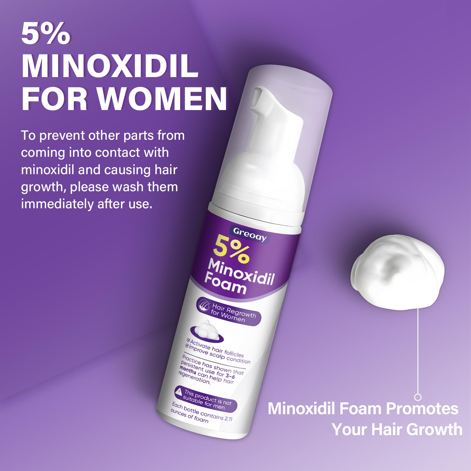 Greoay: aplicación local Minoxidil para mujeres, dirige nutrición al cuero cabelludo.