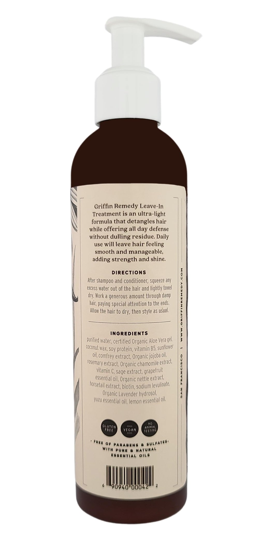 Griffin Remedy Leave-In Conditioner, aplicacion-diaria: desenreda al instante sin pesadez