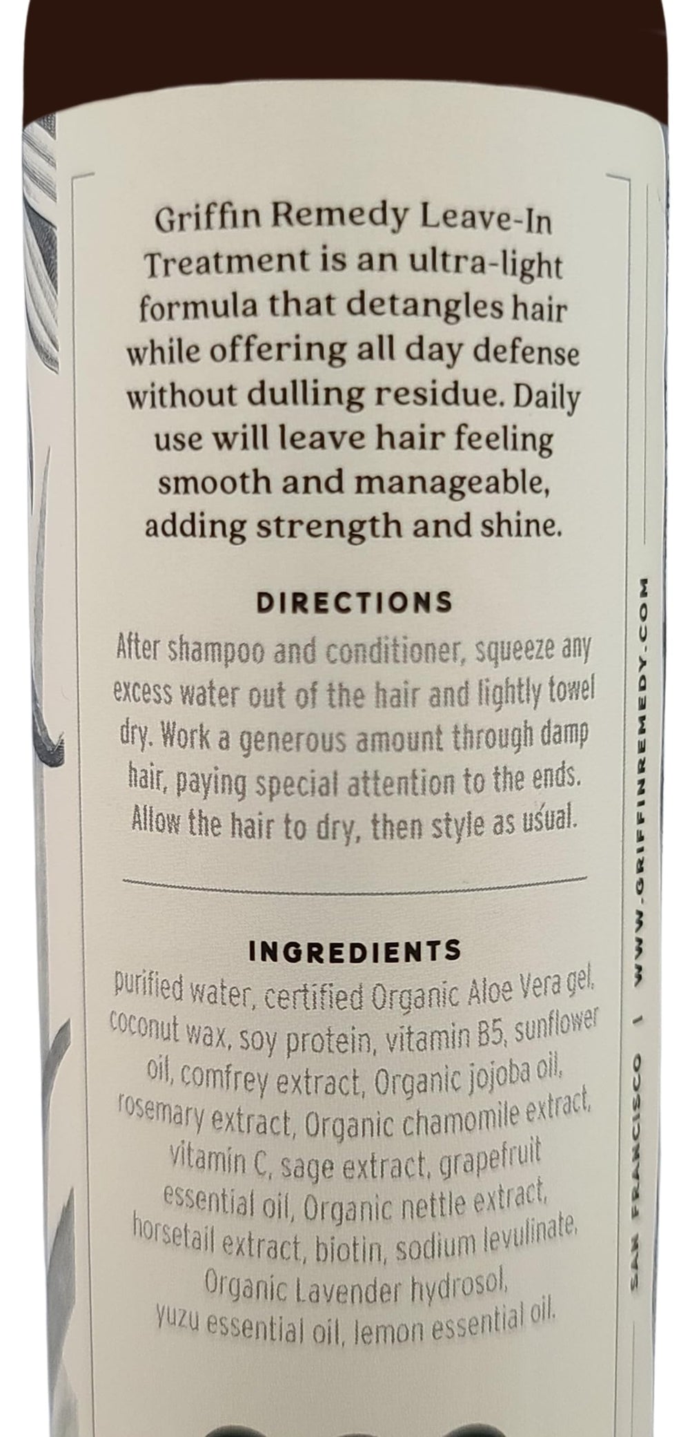Griffin Remedy Leave-In Conditioner, sin sulfatos: fórmula suave que cuida el cabello