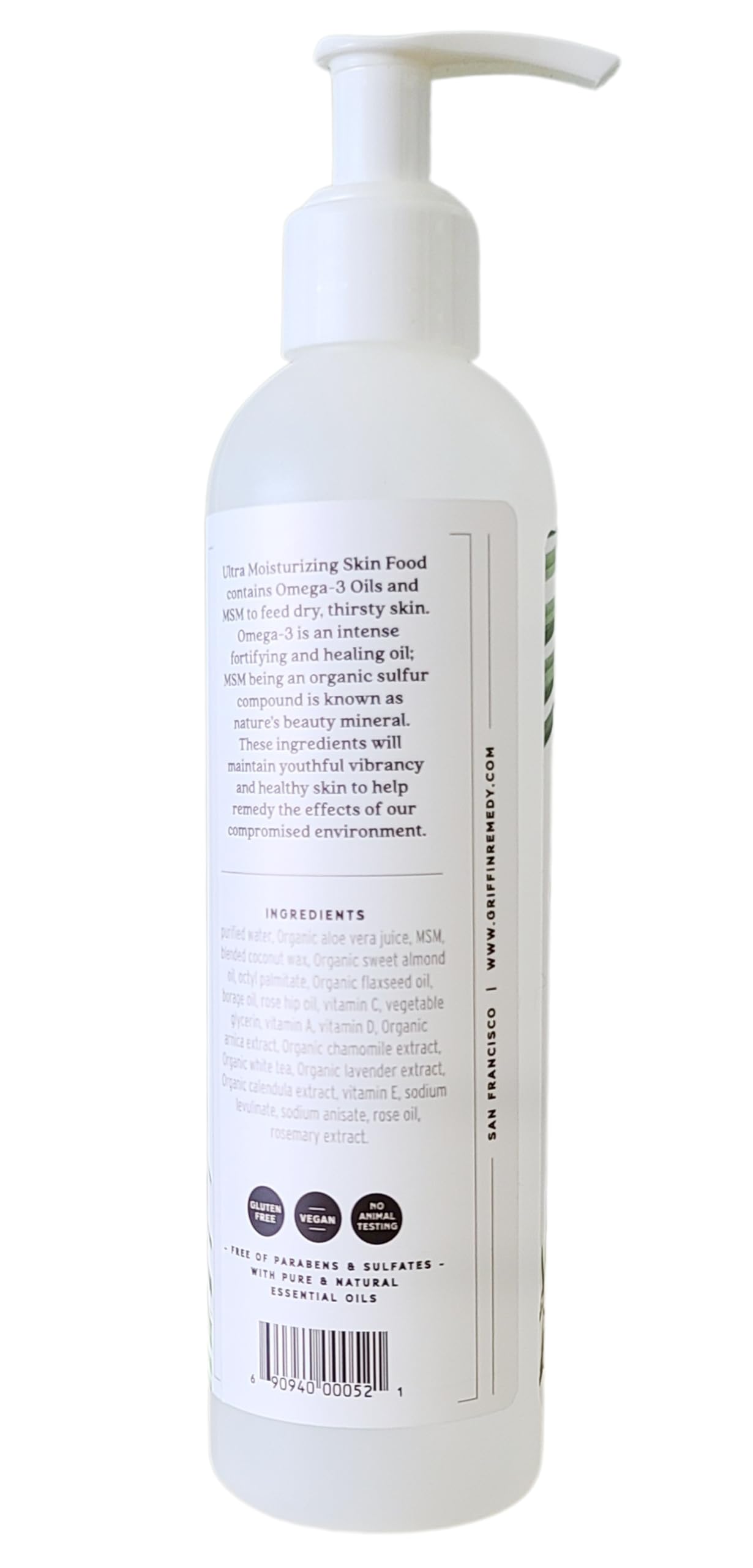 Griffin Remedy loción de absorción rápida Omega-3 para piel suave