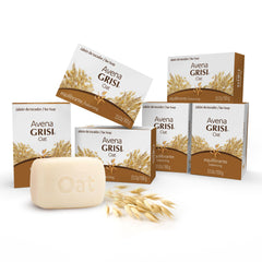 Grisi Jabón de Avena, barra rostro y cuerpo, limpieza suave con hidratación diaria.