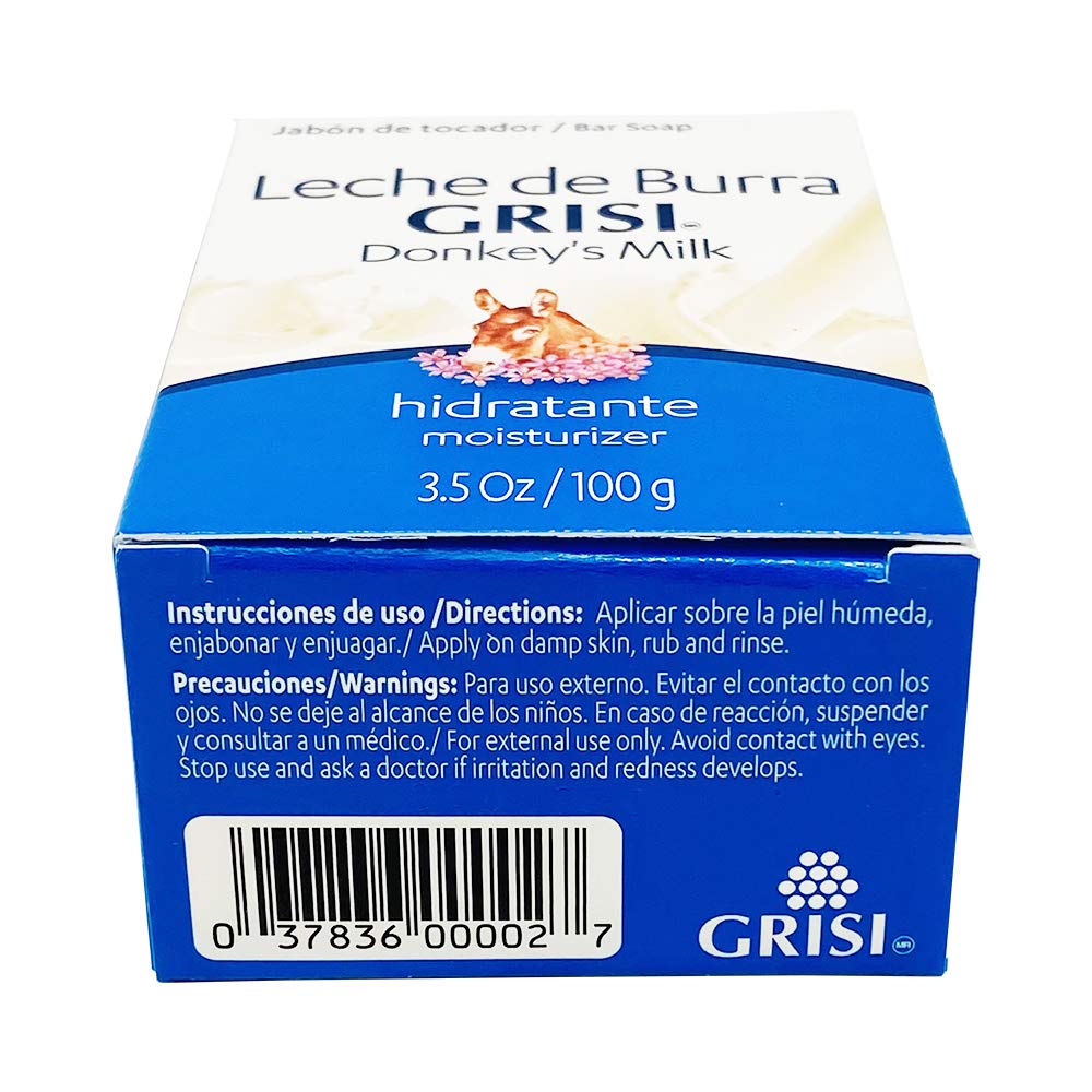 Grisi Jabon Leche de Burra, barra 2 para uso diario y elasticidad.