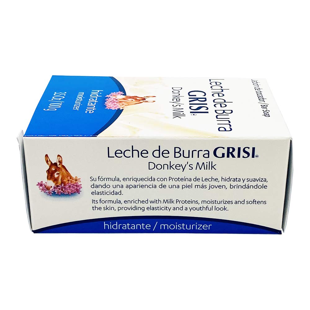 Grisi Jabon Leche de Burra, etiqueta frontal transmite marca confiable.