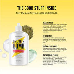 Growth Bomb aplicación suero cuero cabelludo: listo para usar antes del lavado para detox suave.