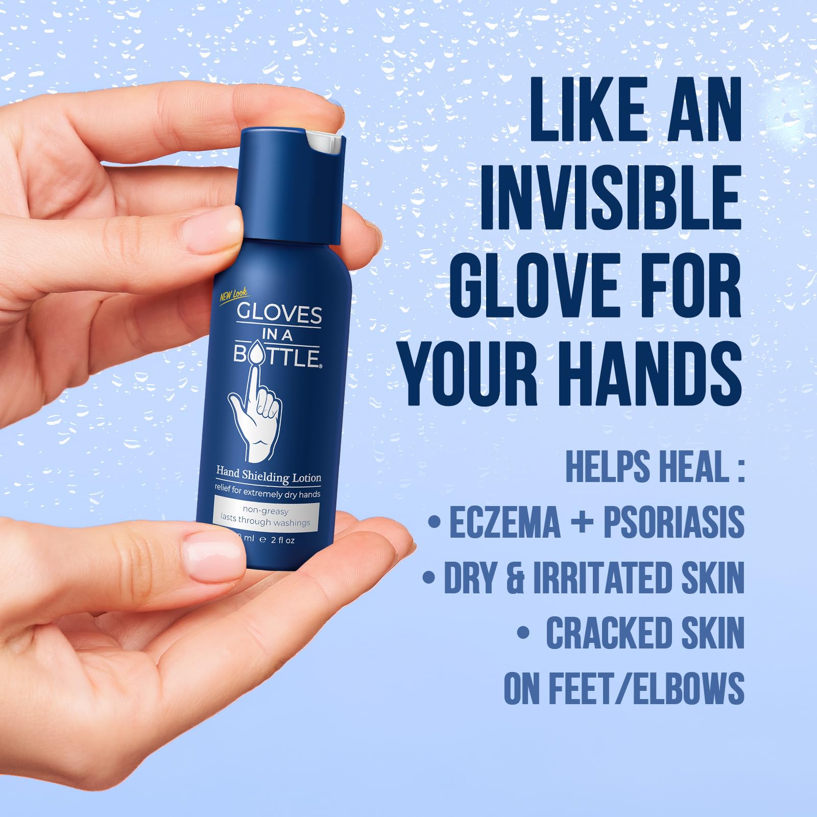 Guantes en una botella: recomendado por dermatólogos para manos secas.