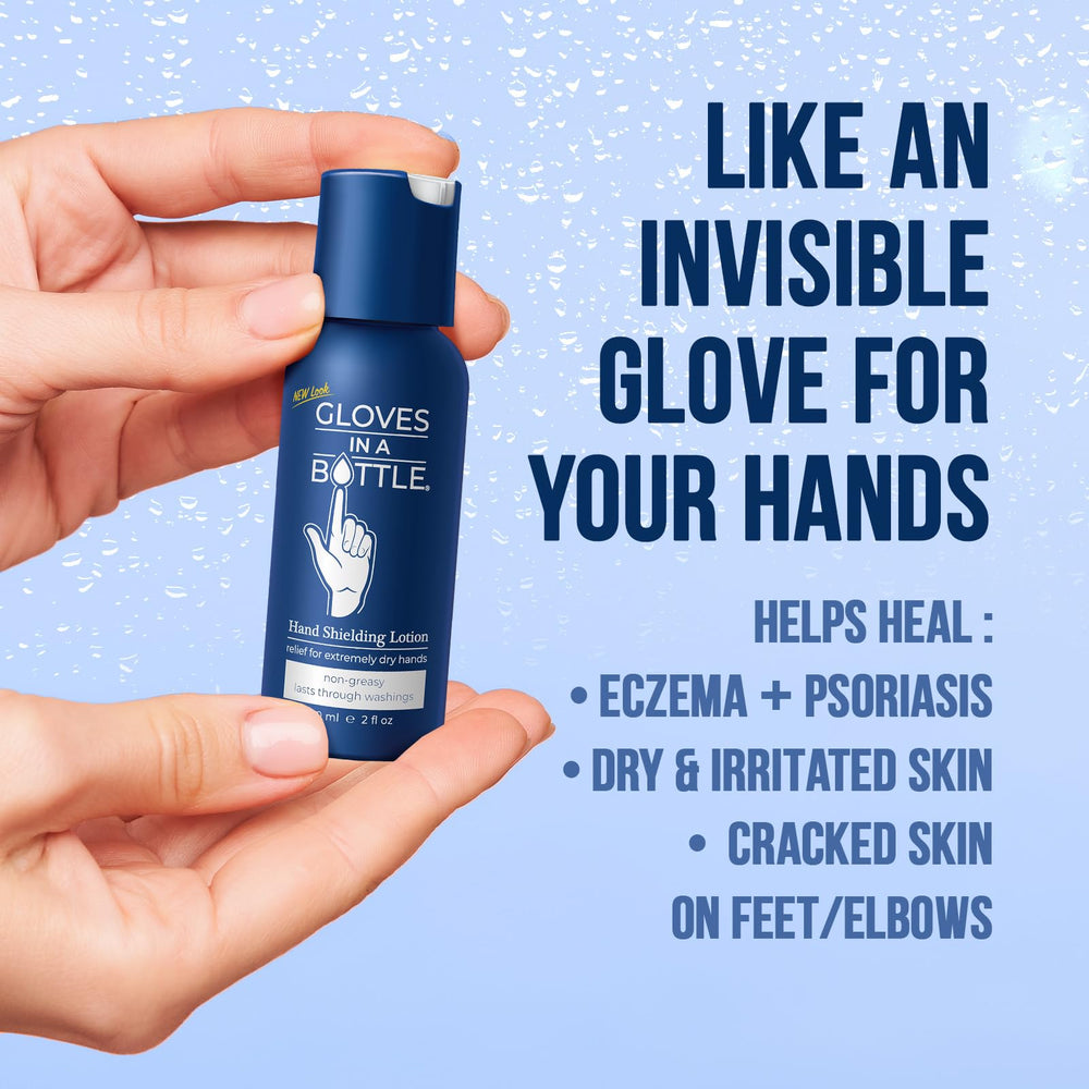 Guantes en una botella: recomendado por dermatólogos para manos secas.