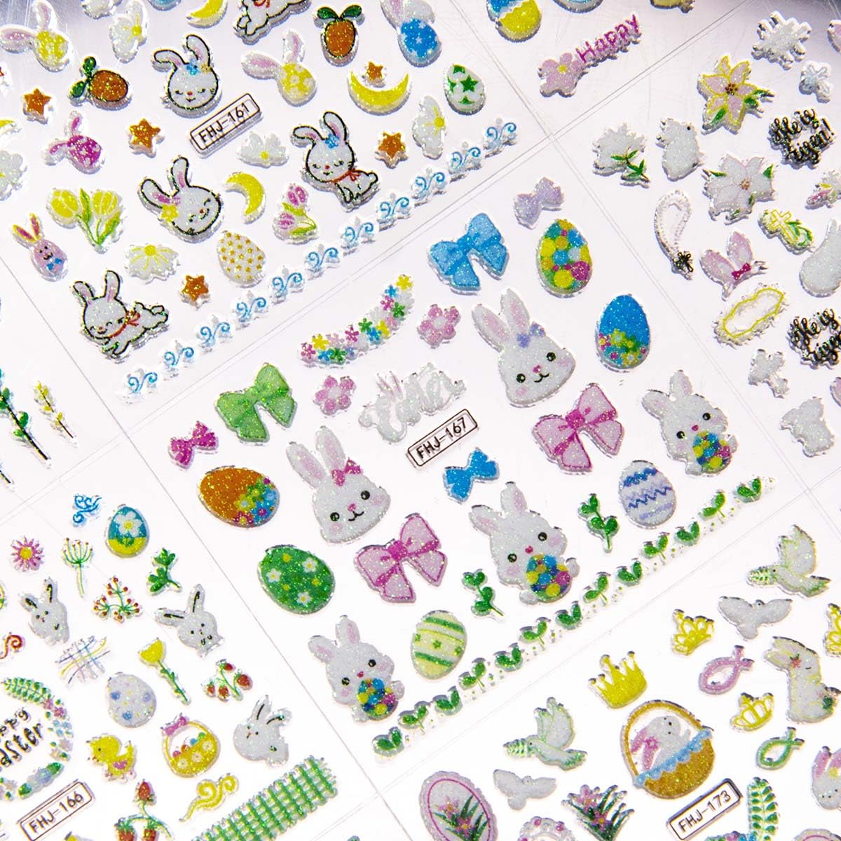 GUFUGU pegatinas Pascua huevos dibujos, perfectas para uñas y decoraciones.