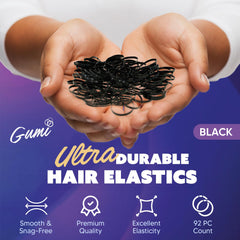 Gumi good elásticos de pelo negros, sin dolor, aptos para uso diario