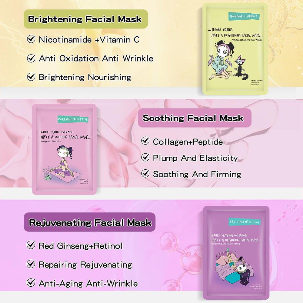 GUOYAOLIFU mascarilla hidratante con acido hialuronico para piel suave y nutrida
