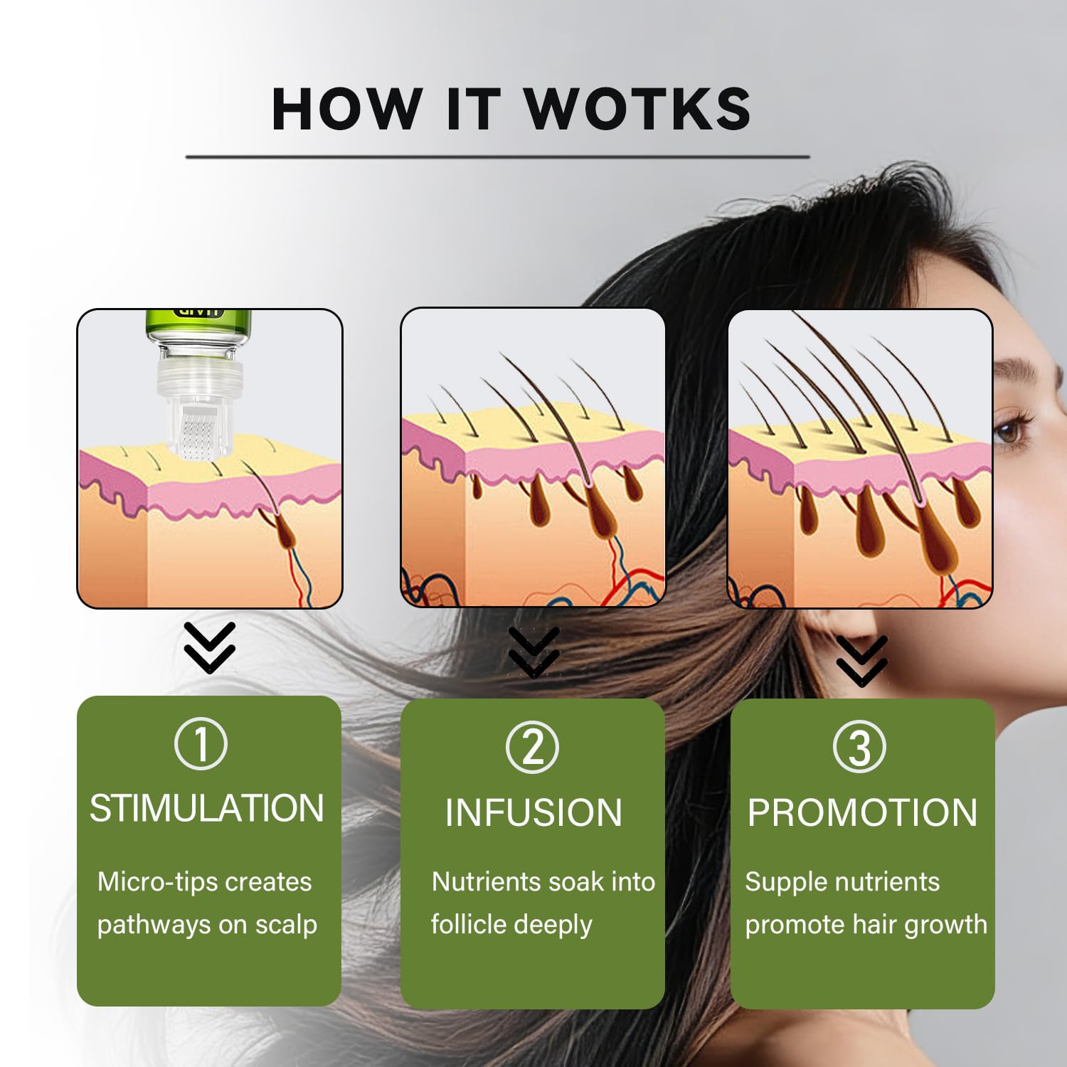 GURKOOYD nutrición para folículos y cabello más brillante gracias extractos naturales