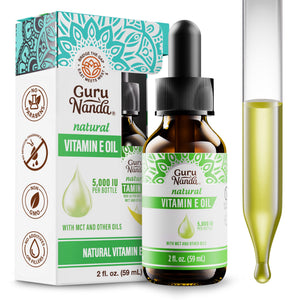 GuruNanda Vitamina E botella con gotero para hidratación de la piel